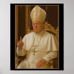 Affiche Trump en tant qu'Eglise du Vatican Pape Trump drôl