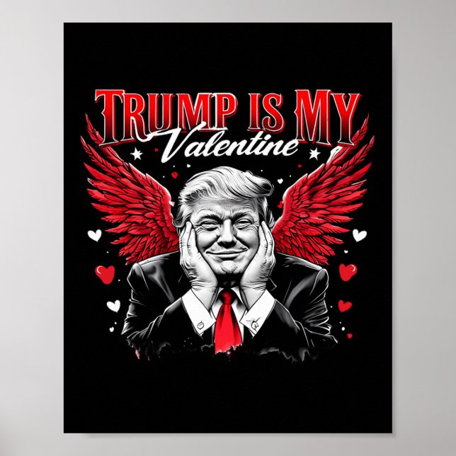 Affiche Trump est ma Saint Valentin drôle Rétro Saint Vale (Devant)