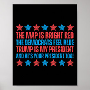 Affiche Trump Est Mon Président Poème Carte Rouge Valentin