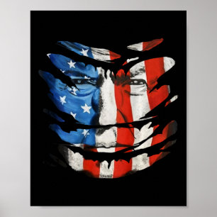 Affiche Trump est un héros national Drapeau américain déch