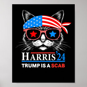 Affiche Trump Est Un Scab Vote Harris Vheimer Cat Lady
