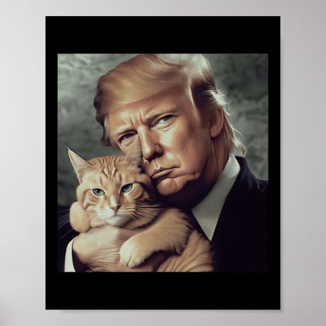 Affiche Trump Et Chat - Drôle Trump Cat Meme (Devant)