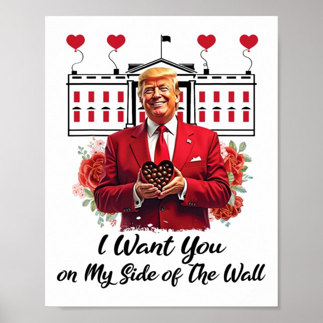 Affiche Trump Et Fleurs De Chocolat, Je Vous Veux De Mon C (Devant)