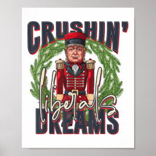 Affiche Trump et les rêves libéraux écrasants Noël