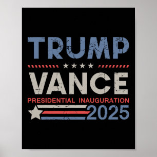 Affiche Trump et Vance Président Jour d'investiture 2025 M