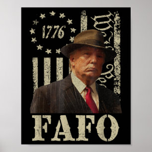 Affiche Trump Fafo, Retro Fafo Trump American Flag