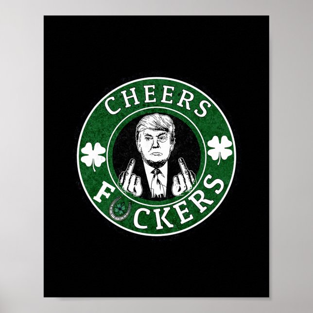Affiche Trump fête la Saint-Patrick avec un trèfle de Patr (Devant)