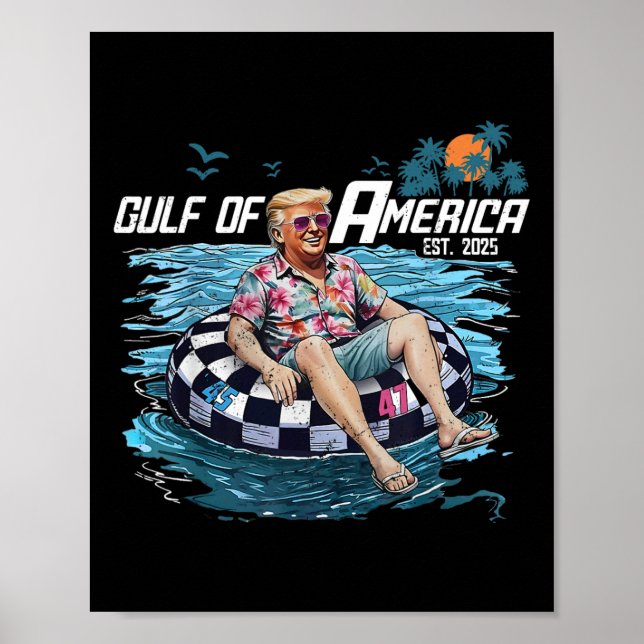 Affiche Trump Flottant Funny Chemise Golfe Des Etats-Unis  (Devant)