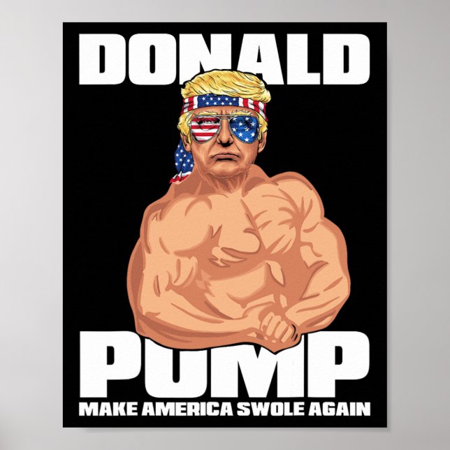 Affiche Trump Funny le 4 juillet Donald Pump (Devant)
