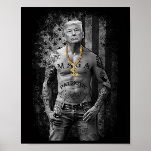 Affiche Trump Gangster patriotique - Républicain anti-libé