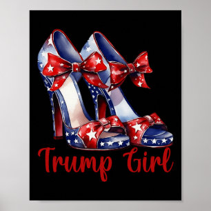 Affiche Trump Girl High Heel Stilettos Drapeau américain T