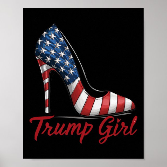 Affiche Trump Girl High Heel Stilettos Drapeau américain T (Devant)