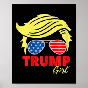 Affiche Trump Girl Messy Bun Trump 2024 Election American