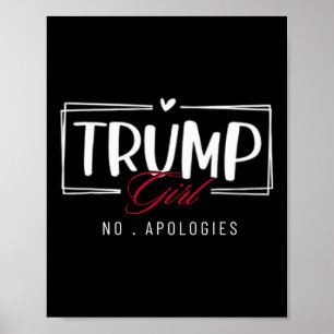 Affiche Trump Girl Pas d'excuses Usa Flag Election 2024 Wo