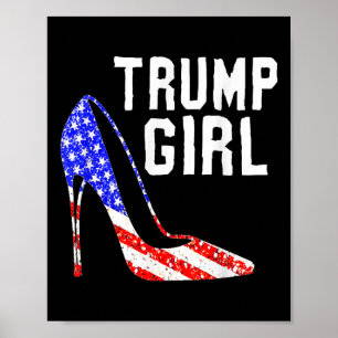 Affiche Trump Girl Trump Élection 2025 Drapeau américain