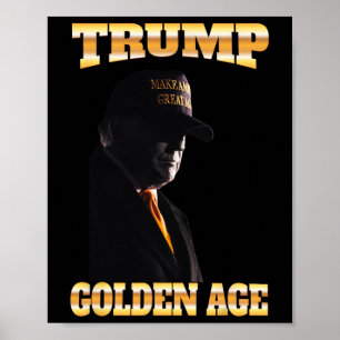 Affiche Trump Golden Age Silhouette 45 47 Cravate d'or