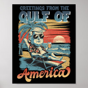 Affiche Trump Golfe des États-Unis Amérique 2025 Trump Mer