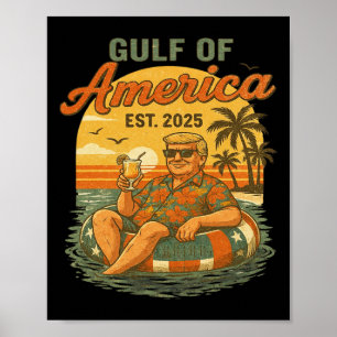 Affiche Trump Golfe des États-Unis Amérique 2025 Trump Mer
