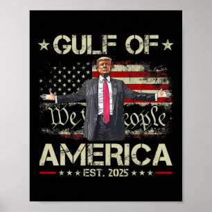 Affiche Trump Golfe Des États-Unis Amérique Est 2025 Etats