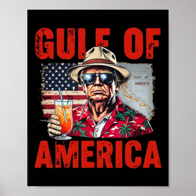 Affiche Trump Golfe Des États-Unis Golfe Drôle Du Mexique  (Devant)