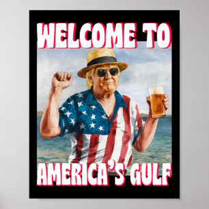 Affiche Trump Golfe Des États-Unis Golfe Drôle Du Mexique 