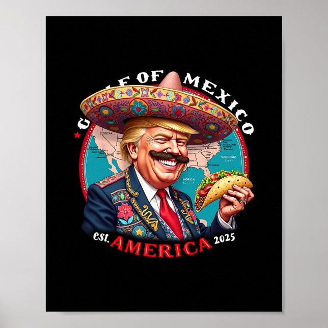 Affiche Trump golfe du Mexique Est Amérique 2025  (Devant)