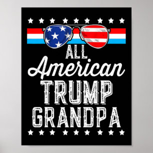 Affiche Trump Grand-père américain Drapeau américain Sungi