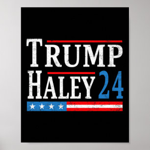Affiche Trump Haley 2024 Président Élection Républicain Ti