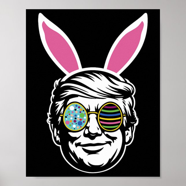 Affiche Trump Happy Easter Bunny Egg Hunt Spring Funny Hop (Devant)