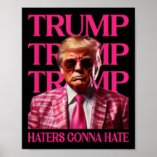 Affiche Trump Haters va haïr, Trump rose drôle 2024