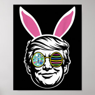Affiche Trump Joyeux Chasse aux oeufs de lapin de Pâques P