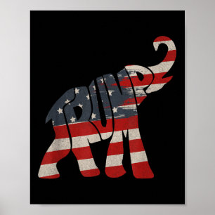 Affiche Trump, l'éléphant républicain de Trump en 2024
