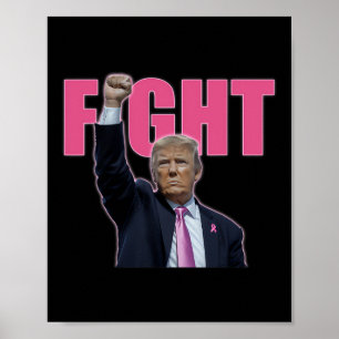 Affiche Trump Lutte Contre Le Cancer Du Sein Sensibilisati