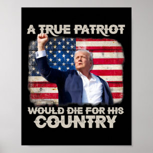 Affiche Trump M'a Manqué Rassemblement Pennsylvanie Patrio