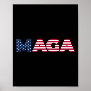 Affiche Trump Maga Freedom 4 juillet 2024 Drapeau américai