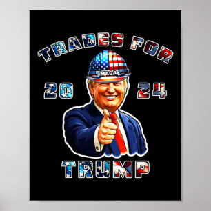 Affiche Trump Maga Je vote les métiers pour Trump 2024