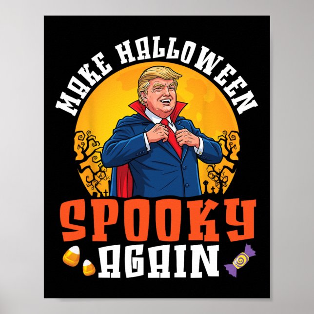 Affiche Trump Make Halloween Spooky Again Funny Dracula Co (Devant)