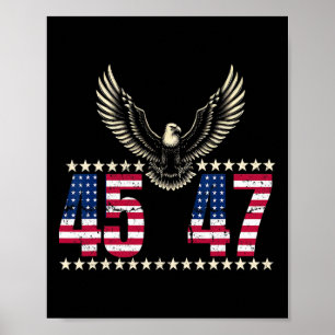 Affiche Trump Marchandise américaine Fabriquée Trump 45 47