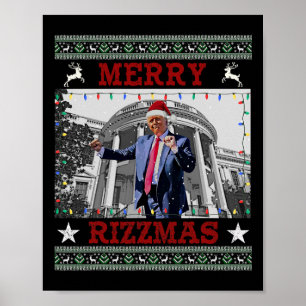 Affiche Trump Merrry Rizzmas Drôle Humoristique Danse Trum