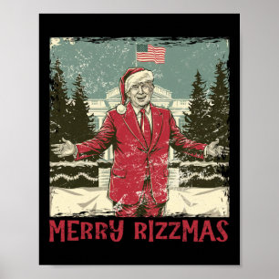 Affiche Trump Merry Rizzmas Drôle Humoristique Trump Dance