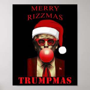 Affiche Trump Merry Rizzmas Trumpmas Funny Christmas Bubbl