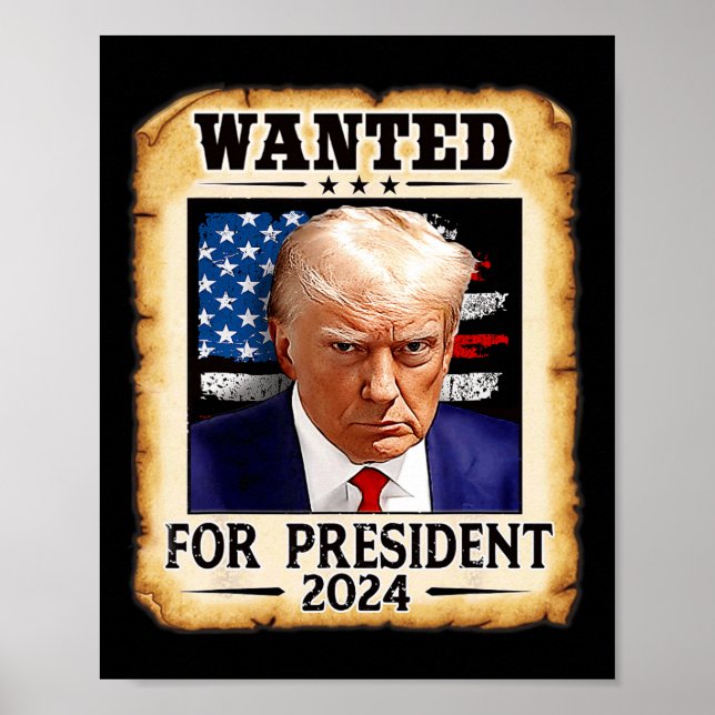 Affiche Trump Mug Tiré Recherché Aux États-Unis Président  (Devant)