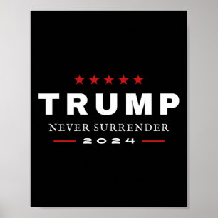 Affiche Trump ne cédera jamais Maga Patriotic Tee 2024