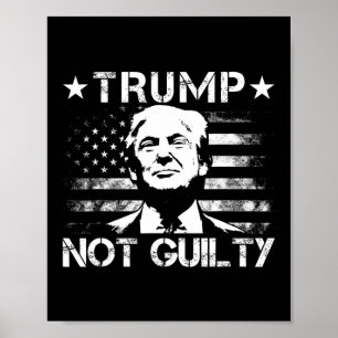 Affiche Trump non coupable Supporteur pro-Trump Drapeau am