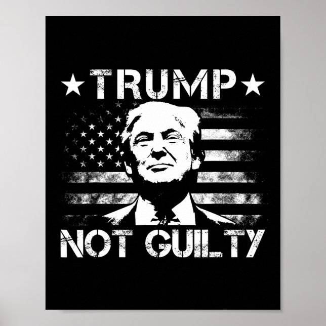 Affiche Trump non coupable Supporteur pro-Trump Drapeau am (Devant)