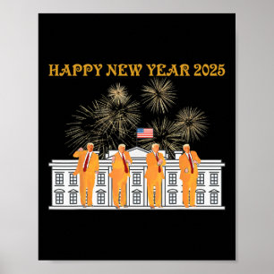 Affiche Trump Nouvel An 2025 Feu d'artifice de la Maison B