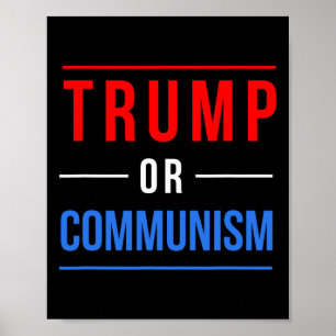 Affiche Trump ou communisme Drôle élection 2025
