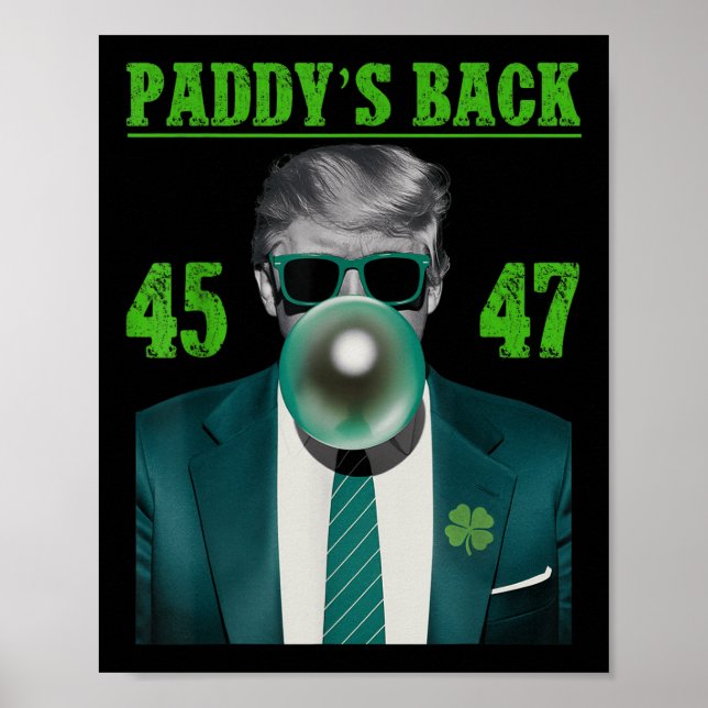 Affiche Trump Paddys Back Design - Drôle Trump St (Devant)