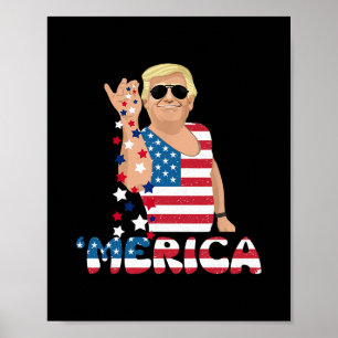 Affiche Trump patriotique 4 juillet Amérique Liberté Indép