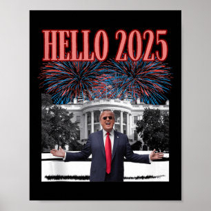 Affiche Trump patriotique Bonjour 2025 Nouvel An Républica